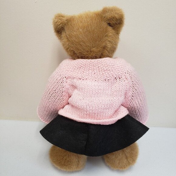 Dan Dee 15" Teddy Bear Pink Knit Sweater Black Poodle Skirt Plush - Picture 2 of 8